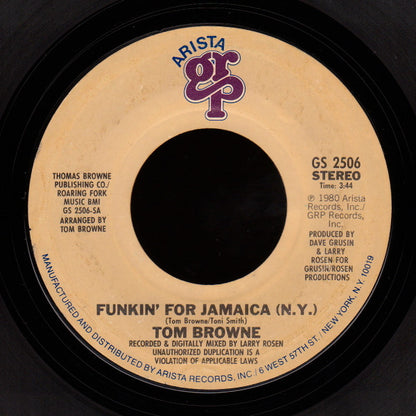 Tom Browne : Funkin' For Jamaica (N.Y.) (7", Styrene)