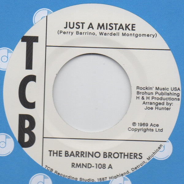 The Barrino Brothers : Just A Mistake / I'll Take My Flowers Right Now (7", Single, RE)