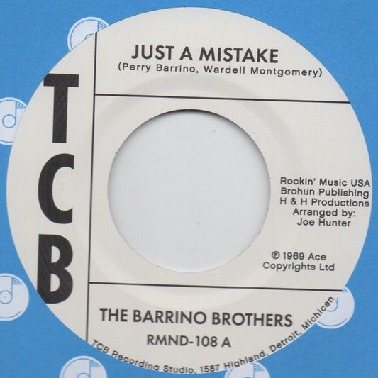 The Barrino Brothers : Just A Mistake / I'll Take My Flowers Right Now (7", Single, RE)