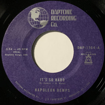 Napoleon Demps : It's So Hard (7", Single)