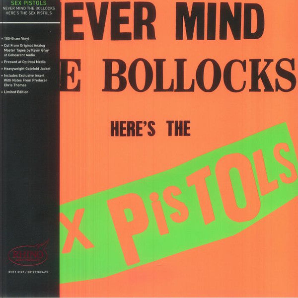 Sex Pistols : Never Mind The Bollocks Here's The Sex Pistols (LP, Album, Ltd, RE, 180)