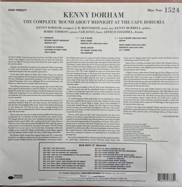 Kenny Dorham : The Complete 'Round About Midnight At The Cafe Bohemia (3xLP, Album, Mono, RE, RM)