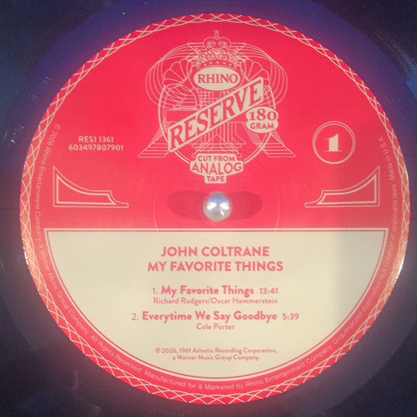 John Coltrane : My Favourite Things (LP, Album, RE)