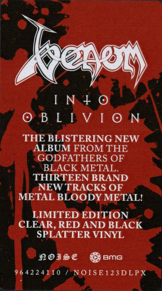 Venom (8) : Into Oblivion (2xLP, Album, Ltd, Cle)