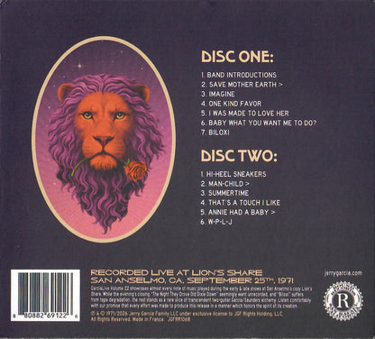 Jerry Garcia & Merl Saunders : GarciaLive Volume 22 • Lion's Share, San Anselmo, CA September 25, 1971 (2xCD, Album)