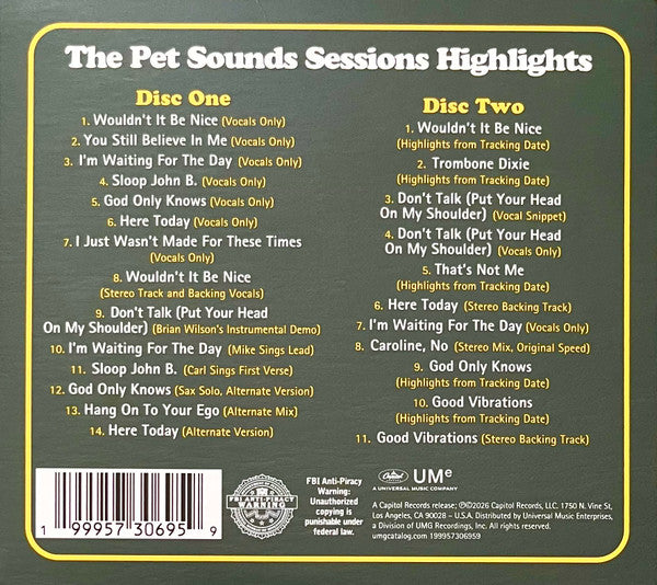 The Beach Boys : The Pet Sounds Sessions Highlights (2xCD, Comp)