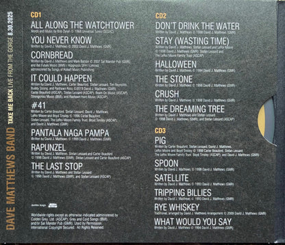 Dave Matthews Band : Take Me Back Live From the Gorge (3xCD, Album)
