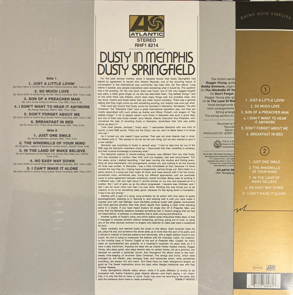 Dusty Springfield : Dusty In Memphis (LP, Album, Ltd, Num, RE, Gat)