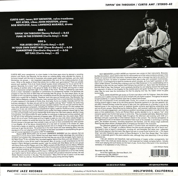 Curtis Amy : Tippin' On Through (LP, Album, RE, 180)