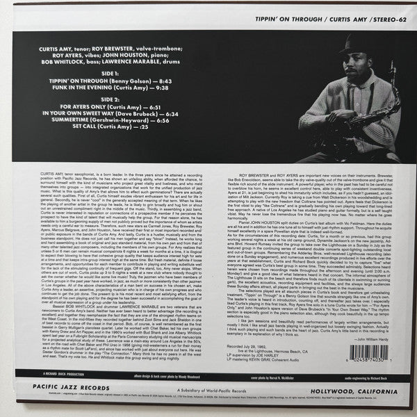 Curtis Amy : Tippin' On Through (LP, Album, RE, 180)