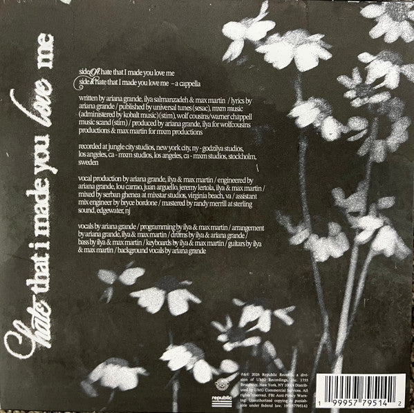 Ariana Grande : Hate That I Made You Love Me (7", Single, Ltd, Gra)