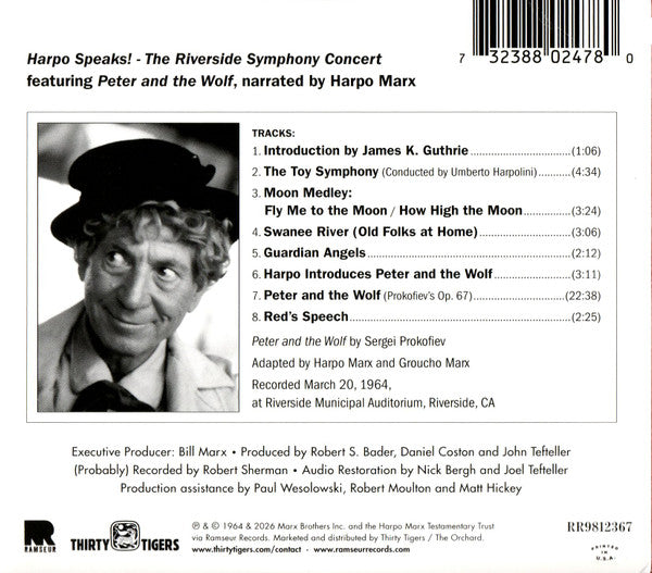 Harpo Marx : Harpo Speaks! The Riverside Symphony Concert (CD, Album)
