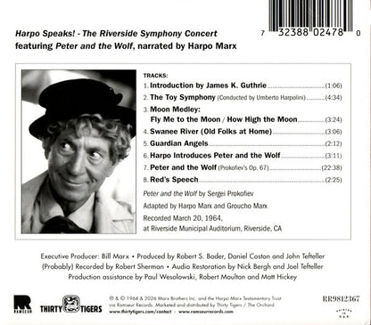 Harpo Marx : Harpo Speaks! The Riverside Symphony Concert (CD, Album)
