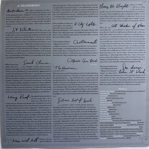 Gregory Alan Isakov : The Weatherman (LP, Album, RE, Gre)