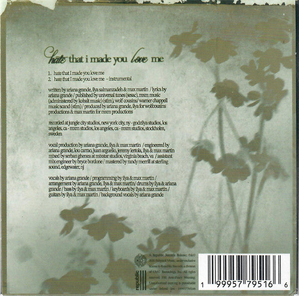 Ariana Grande : Hate That I Made You Love Me (CD, Single, Ltd)