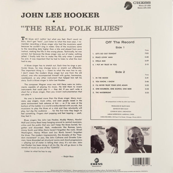 John Lee Hooker : The Real Folk Blues (LP, Album, RE, RM, Gat)