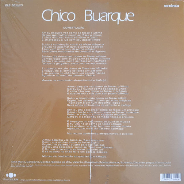 Chico Buarque : Construção (LP, Album, RE)