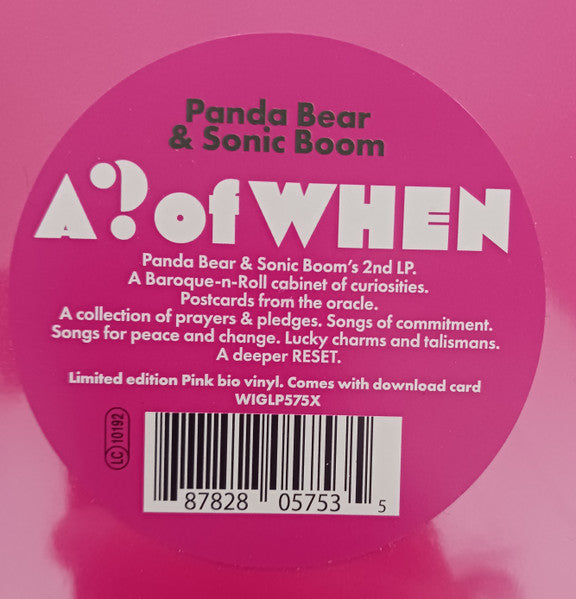 Panda Bear & Sonic Boom (2) : A ? of WHEN (LP, Album, Ltd, Pin)