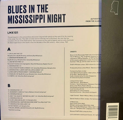 Alan Lomax : Blues In The Mississippi Night (LP, Album, RE, RM)