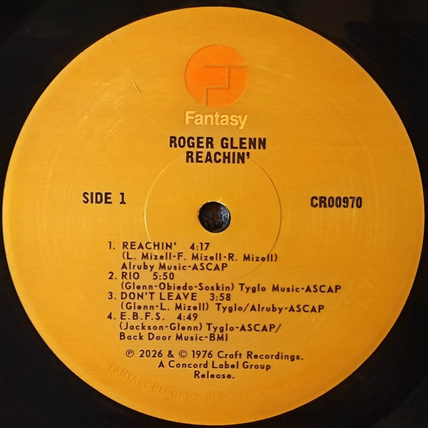Roger Glenn : Reachin' (LP, Album, RE, RM, 180)