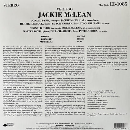 Jackie McLean : Vertigo (LP, Album, RE, 180)