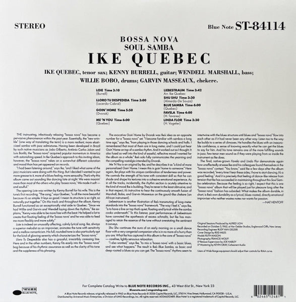 Ike Quebec : Bossa Nova Soul Samba (LP, Album, RE, 180)