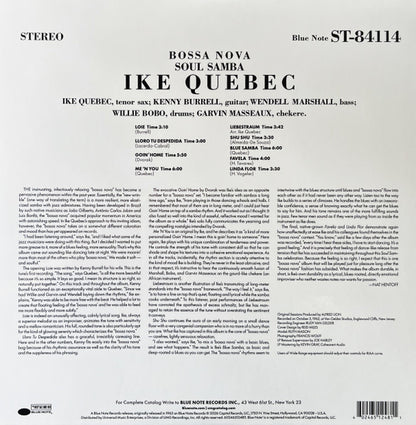 Ike Quebec : Bossa Nova Soul Samba (LP, Album, RE, 180)