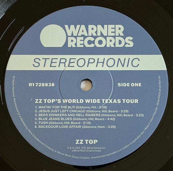 ZZ Top : ZZ Top's World Wide Texas Tour (LP, Comp, RE)