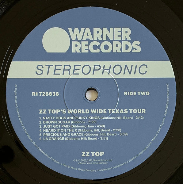 ZZ Top : ZZ Top's World Wide Texas Tour (LP, Comp, RE)