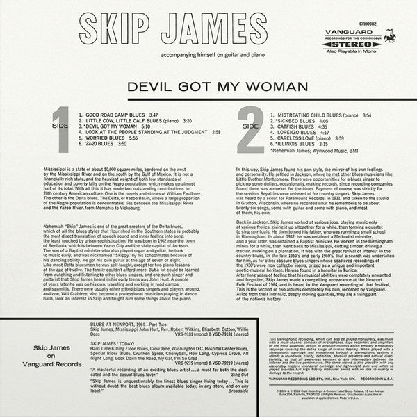 Skip James : Devil Got My Woman (LP, Album, RE, 180)