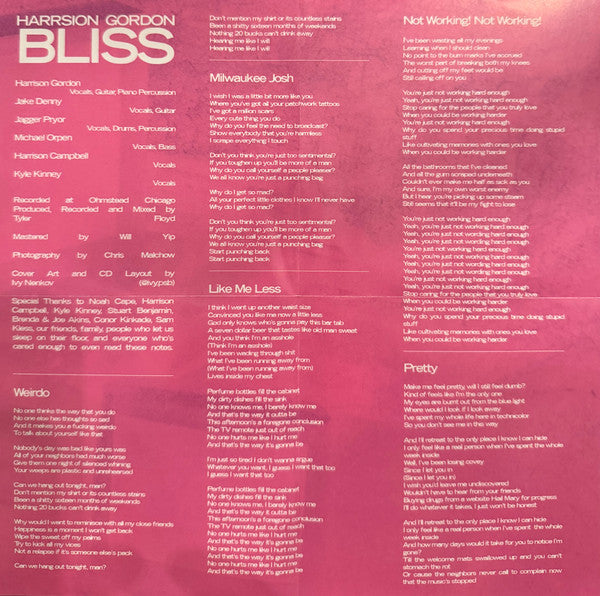 Harrison Gordon : Bliss (CD, Album)