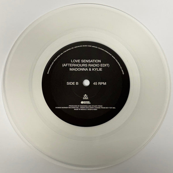 Madonna & Kylie* : Love Sensation  (7", Single, Cle)