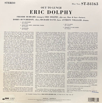 Eric Dolphy : Out To Lunch! (LP, Album, RE, 140)