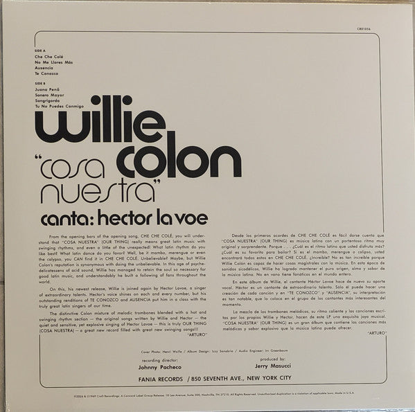 Willie Colón, Hector Lavoe : Cosa Nuestra (LP, Album, RE, RM, 180)