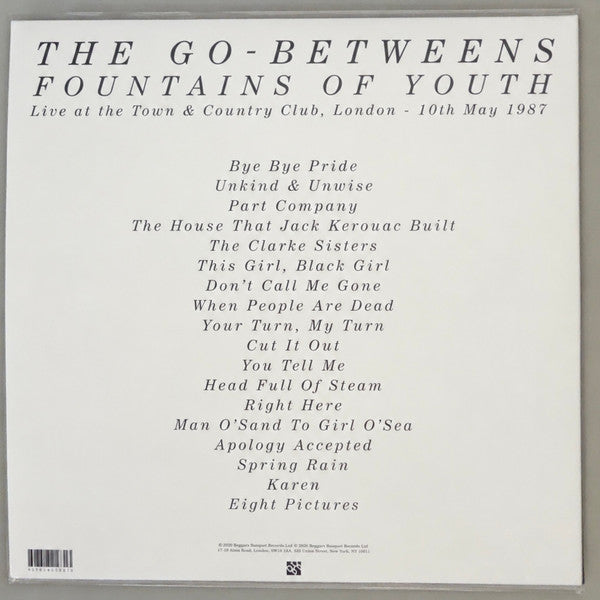 The Go-Betweens : Fountains of Youth (Live at the Town & Country Club, London - 10th May 1987) (2xLP, Album, RE)