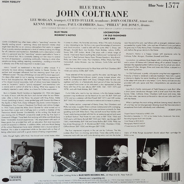John Coltrane : Blue Train (LP, Album, Mono, RE, RM, Blu)