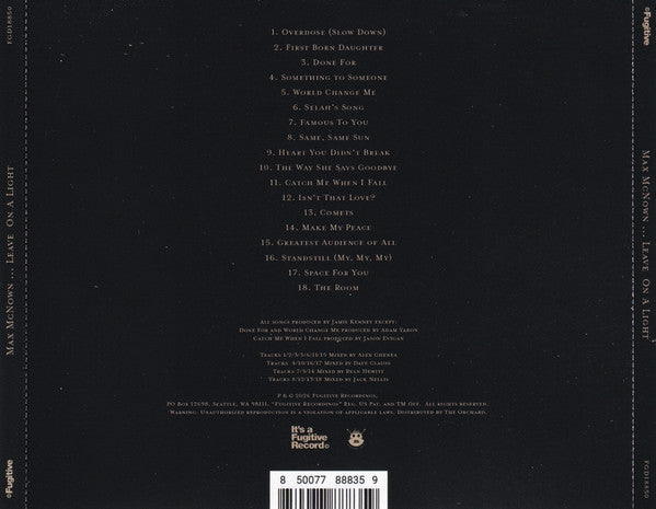 Max McNown : Leave On A Light (CD, Album)