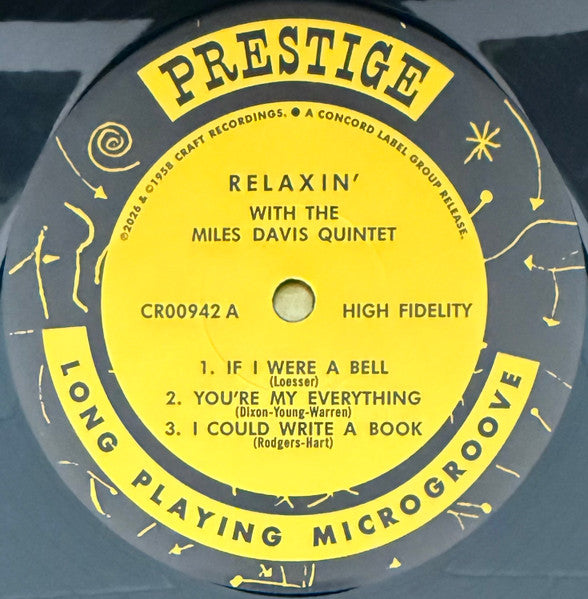 The Miles Davis Quintet : Relaxin' With The Miles Davis Quintet (LP, Album, RE, 180)