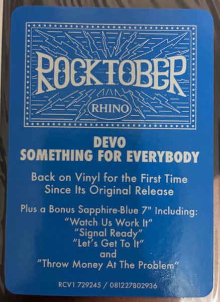 Devo : Something For Everybody (LP + 7", Sap + Album, RE, Roc)