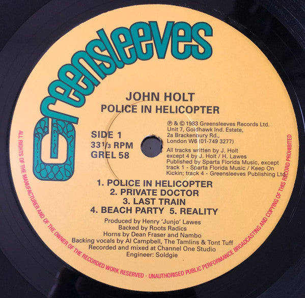 John Holt : Police In Helicopter (LP, Album, RE)
