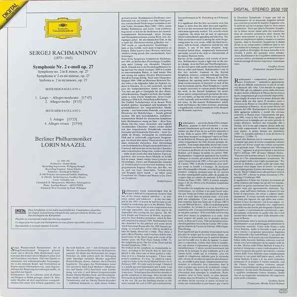 Rachmaninov* • Berliner Philharmoniker • Lorin Maazel : Symphonie No.2 (LP)