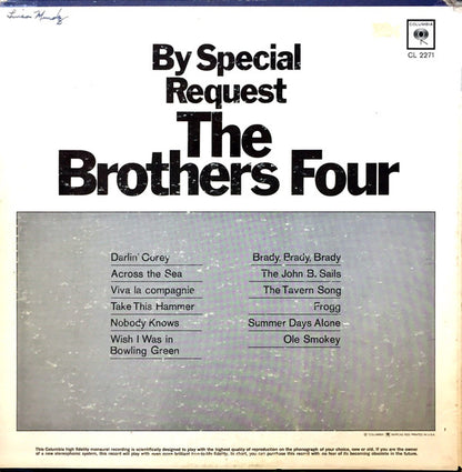 The Brothers Four : By Special Request (LP, Album, Mono)