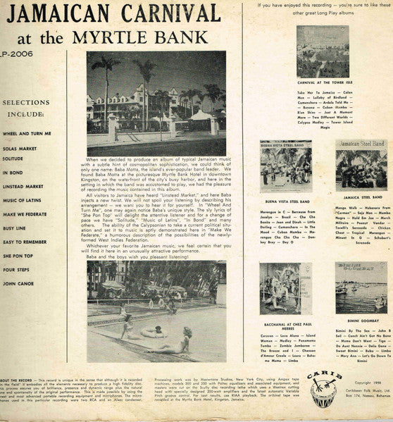 Baba Motta And Orchestra* : Jamaican Carnival At The Myrtle Bank (LP, Album)