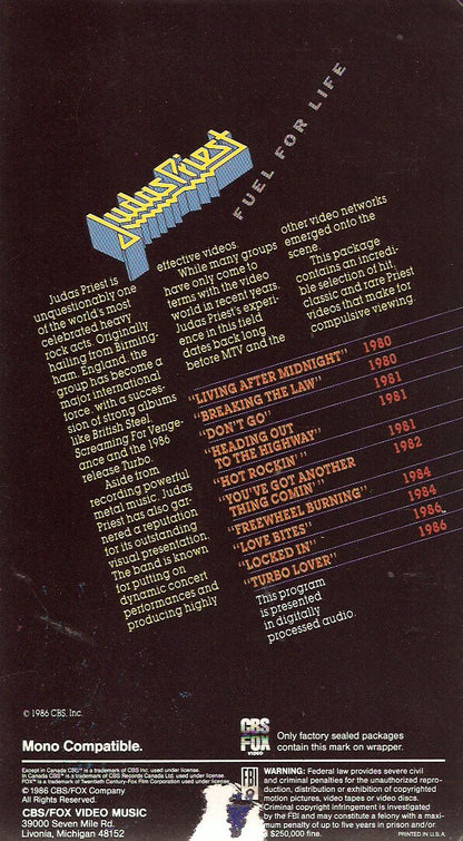 Judas Priest : Fuel For Life (VHS, NTSC)