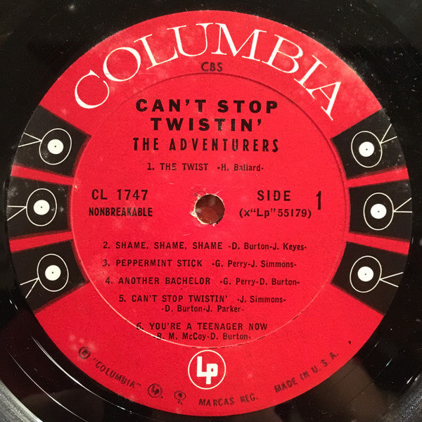 The Adventurers : Can't Stop Twistin' (LP, Album, Mono)