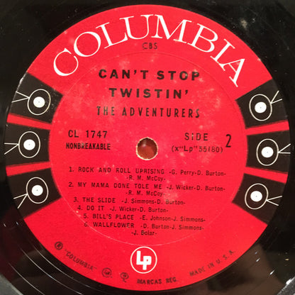 The Adventurers : Can't Stop Twistin' (LP, Album, Mono)