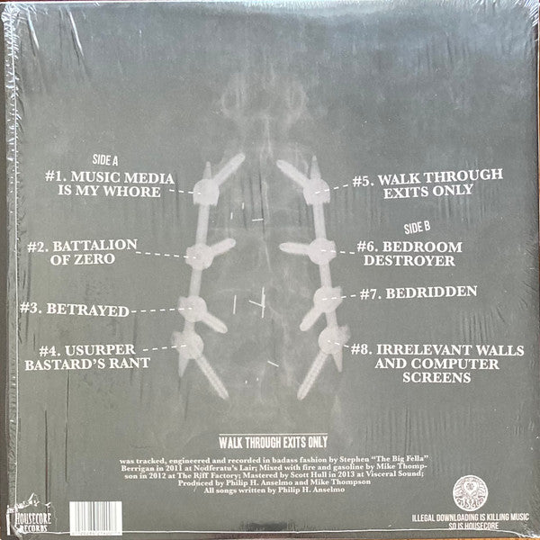 Philip H. Anselmo & The Illegals : Walk Through Exits Only (LP, Album, Ltd)