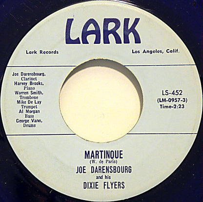 Joe Darensbourg And His Dixie Flyers : Martinque / Yellow Dog Blues (7", Blu)