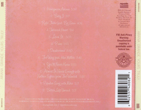 Ariana Grande : Yours Truly (CD, Album)