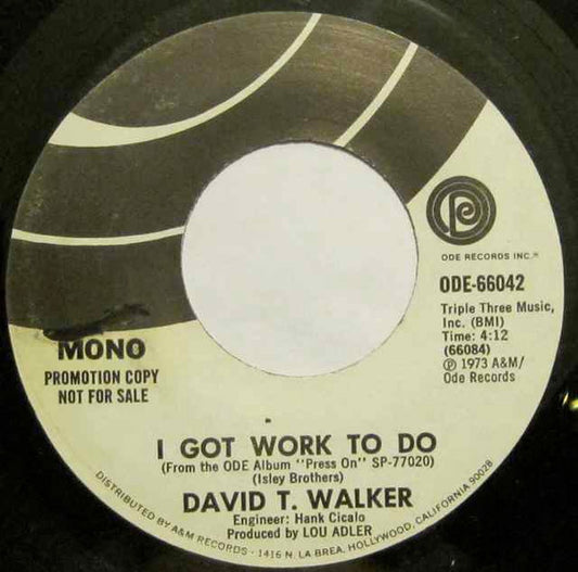 David T. Walker : I Got Work To Do (7", Promo)